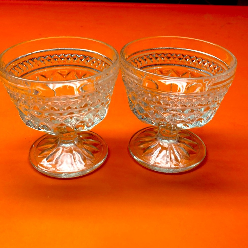 Two Wexford Anchor Hocking Low Sherbert Glasses